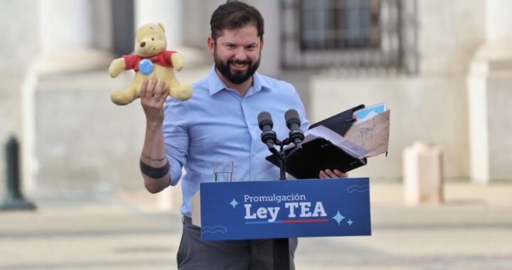 Boric recibió un Winnie the Pooh: “Maldito Fabrizio, te quiero”